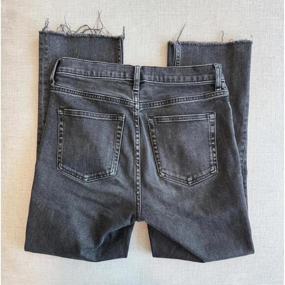 Everlane High Rise Kick Crop Jeans Washed Black Size 27 - Picture 3 of 5